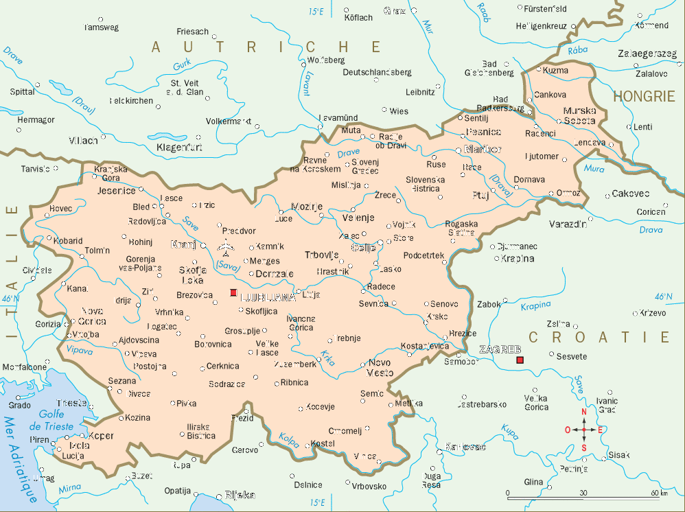 carte de la slovenie - Image